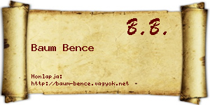 Baum Bence névjegykártya